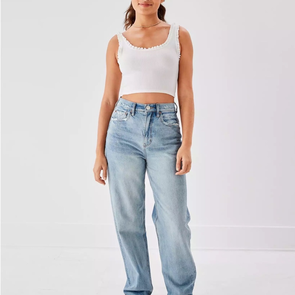 Light Wash High Waist Baggy Jeans